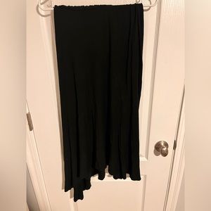 Long Black Asymmetrical Maxi Skirt